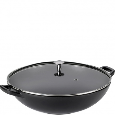 Wok żeliwny ze szklaną pokrywą Calido Kela 4 Litry KE-12475