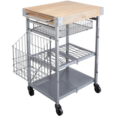 Wózek kuchenny - wyspa na kółkach z blokiem rzeźniczym Kitchen Craft INDKCART