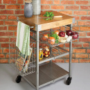 Wózek kuchenny - wyspa na kółkach z blokiem rzeźniczym Kitchen Craft INDKCART