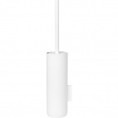 Zawieszana szczotka do WC z pojemnikiem, biała Blomus Modo stal pokryta tytanem B66270