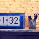 Zegar klapkowy / stołowy Big Flip Clear Nextime niebieski 5209 BL