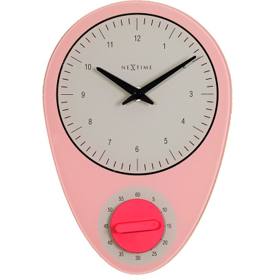 Zegar kuchenny z minutnikiem Nextime Hans różowy 3097 RZ