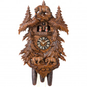 Zegar myśliwski z kukułką, niedźwiedziami i tancerzami Hones 64 cm HS-86709/5Tko