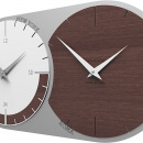 Zegar ścienny - 2 strefy czasowe World Clock CalleaDesign wenge / biały 12-009-89