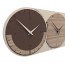 Zegar ścienny - 3 strefy czasowe World Clock CalleaDesign orzech włoski 12-010-85
