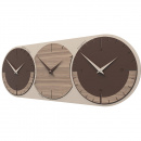 Zegar ścienny - 3 strefy czasowe World Clock CalleaDesign orzech włoski 12-010-85