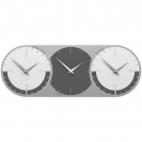 Zegar ścienny - 3 strefy czasowe World Clock CalleaDesign szary / biały 12-010-3