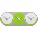 Zegar ścienny - 3 strefy czasowe World Clock CalleaDesign zielony / biały 12-010-76