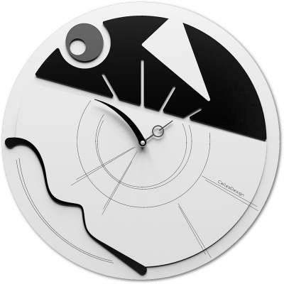 Zegar ścienny 38 cm Art-O CalleaDesign biało-czarny 10-024-5