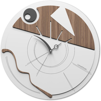 Zegar ścienny 38 cm Art-O CalleaDesign orzech włoski 10-024-85