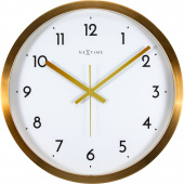 Zegar ścienny Arabic Nextime 44 cm, biały / złoty 2523 GW