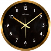 Zegar ścienny Arabic Nextime 44 cm, czarny / złoty 2523 GB