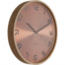 Zegar ścienny Bent Wood Karlsson miedziany KA5611CO