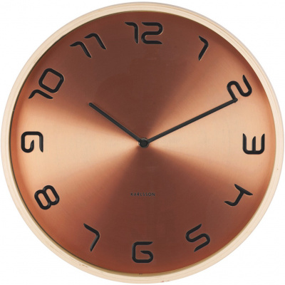 Zegar ścienny Bent Wood Karlsson miedziany KA5611CO