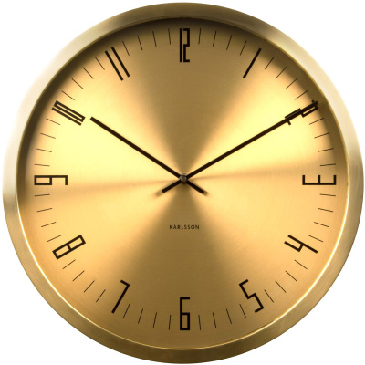 Zegar ścienny Cased Index Karlsson stare złoto KA5612GD
