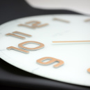 Zegar ścienny Classy Nextime 50 cm, biały / miedziany 3105 WC