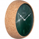 Zegar ścienny Cork - korkowa obudowa, zielona tarcza Nextime 30 cm 3509 GN
