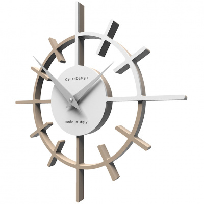 Zegar ścienny Crosshair CalleaDesign caffelatte / biały 10-018-14