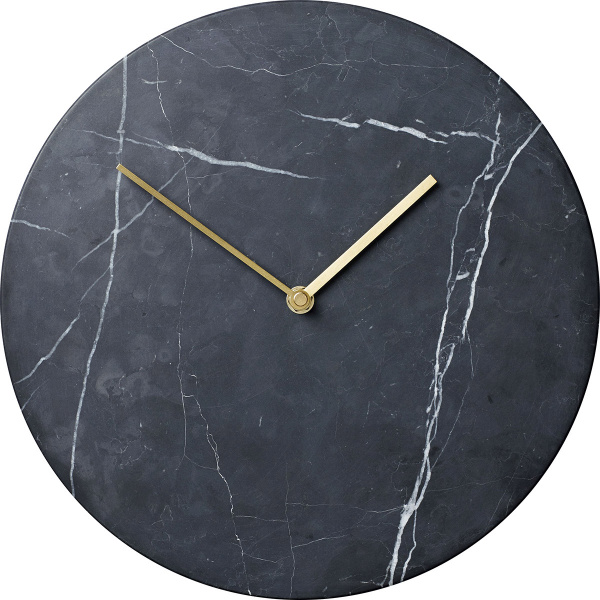 Zegar ścienny czarny marmur Norm Menu