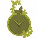 Zegar ścienny Dancing Butterflies CalleaDesign oliwkowo-zielony 50-10-2-54