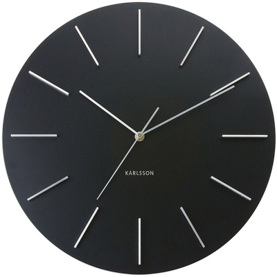 Zegar ścienny Delicate Round Karlsson czarny okrągły czarny