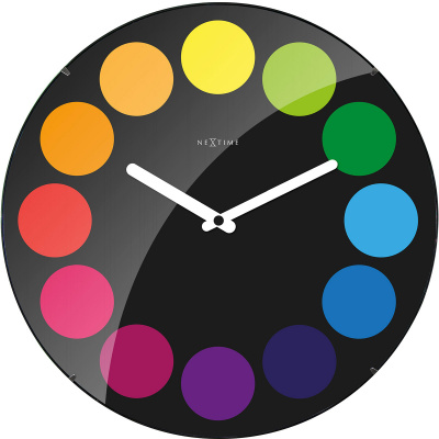 Zegar ścienny Dots Dome Nextime 35 cm, czarny 3167