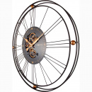 Zegar ścienny duży 90 cm, widoczne zębatki Roman Gear Nextime złoty 3260 GO