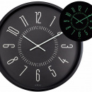 Zegar ścienny fluorescencyjny 35 cm Luminous Nextime czarny 3261 ZW