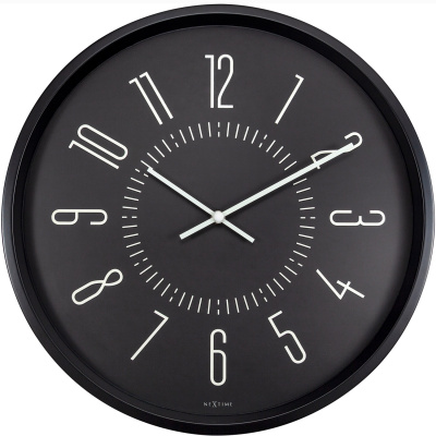 Zegar ścienny fluorescencyjny 35 cm Luminous Nextime czarny 3261 ZW