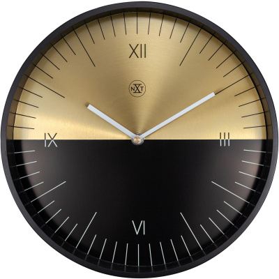 Zegar ścienny Half złoto-czarny nXt 30 cm 7335