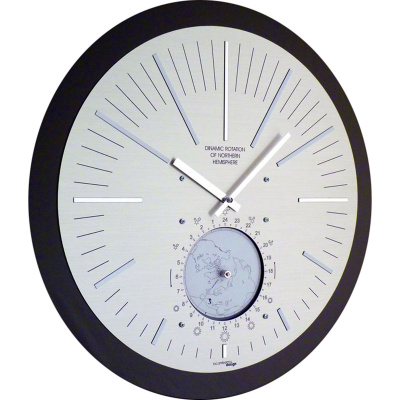 Zegar ścienny Hemisphere – dinamico 45 cm z biegunem północnym 120 M