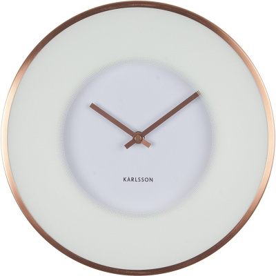 Zegar ścienny Illusion Karlsson biało-miedziany KA5614