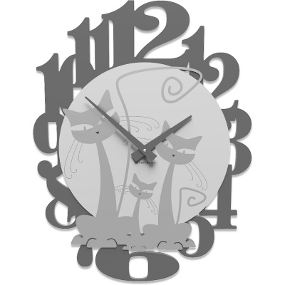 Zegar ścienny koty z dużymi cyframi Cats CalleaDesign 53-10-1-2