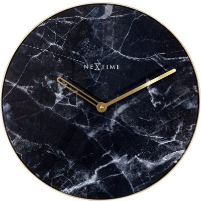 Zegar ścienny Marble czarny Nextime 40 cm 8189 ZW