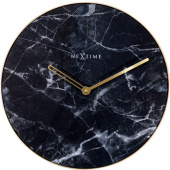 Zegar ścienny Marble czarny Nextime 40 cm 8189 ZW
