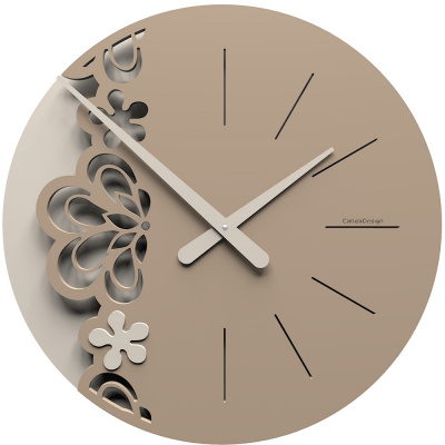 Zegar ścienny Merletto duży CalleaDesign caffelatte 56-10-2-14