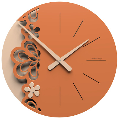Zegar ścienny Merletto duży CalleaDesign terakota 56-10-2-24
