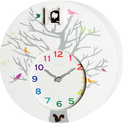 Zegar ścienny Nextime Cuckoo Round biały 2998 WI