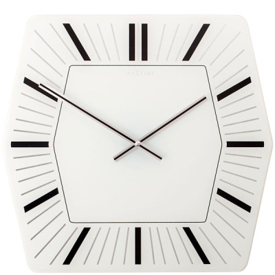 Zegar ścienny Nextime Hexagone biały 8128 WI