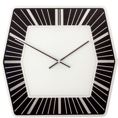 Zegar ścienny Nextime Hexagone czarny 8128 ZW