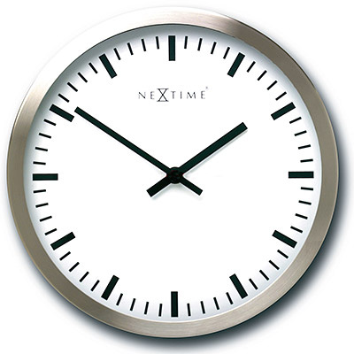 Zegar ścienny Nextime Stripe biały, 45 cm 2524