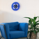 Zegar ścienny ruchome koła zębate Moving Gears Nextime 35 cm, niebieski 3241 BL