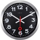 Zegar ścienny Station czarny cyferblat, cyfry arabskie Nextime 35 cm 3999 ARZW