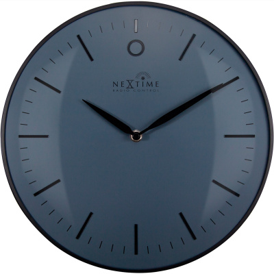 Zegar ścienny sterowany radiowo, czarny Glamour Nextime 30 cm 3256 ZWRC