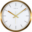 Zegar ścienny Stripe Nextime 44 cm, biały / złoty 2524 GW