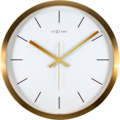 Zegar ścienny Stripe Nextime 44 cm, biały / złoty 2524 GW