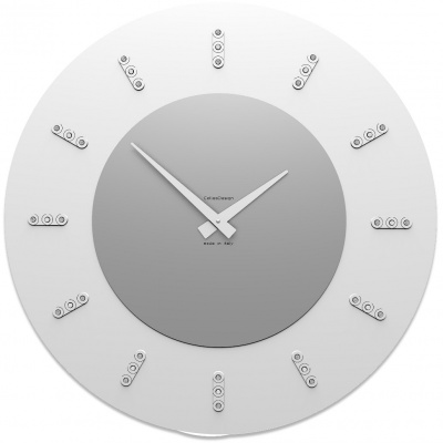 Zegar ścienny Vivyan Swarovski CalleaDesign biały 10-210-1