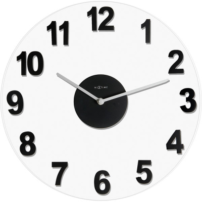 Zegar ścienny Woody Nextime czarny 2974 ZW
