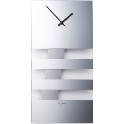 Zegar ścienny z wahadłem Bold Stripes Nextime 38 x 19 cm, lustrzany 2855 MI