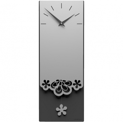 Zegar ścienny z wahadłem Merletto CalleaDesign aluminium / szary 56-11-1-2